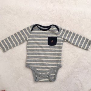 BabyGap grey striped bodysuit